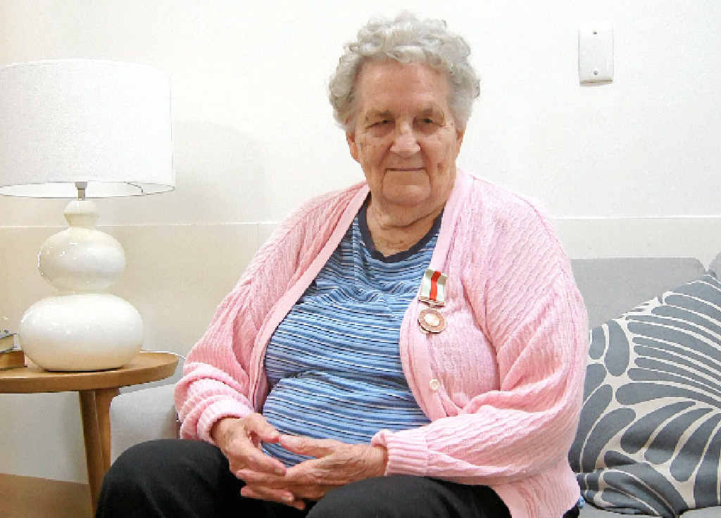 Poppy Hampson has received a war service medal for her work with the WASPS during the Second World War. Poppy Hampson has received a war service medal for her work with the WASPS during the Second World War.
